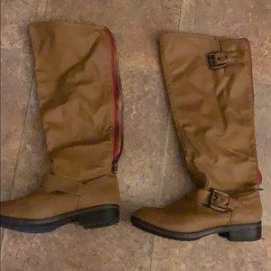 JustFab tan knee-high boots